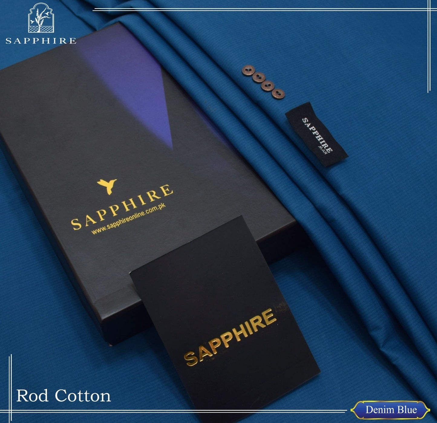 J. SOFT COTTON + SAPPHIRE MAN (Self Rod Cotton in semi stiff finish) BOX PACKING